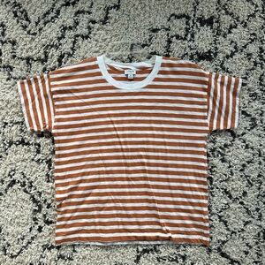 J Crew Orange and White Striped T-Shirt
